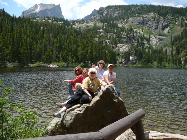 Friends at Bear Lake in Rocky Mountain National Park, Colorado